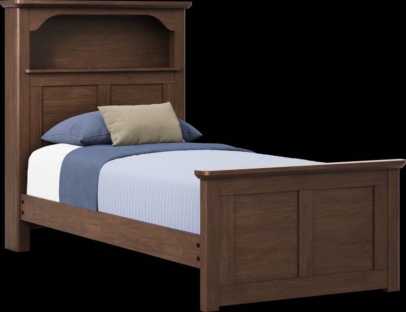 Kids South Bend Brown Cherry Twin Bookcase Bed - Thumbnail - Image 1