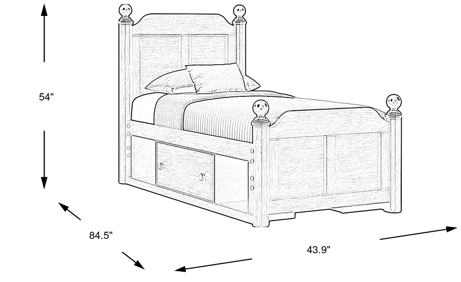 Dimension Image. Please refer to the Dimension Tab on this page for dimension details.