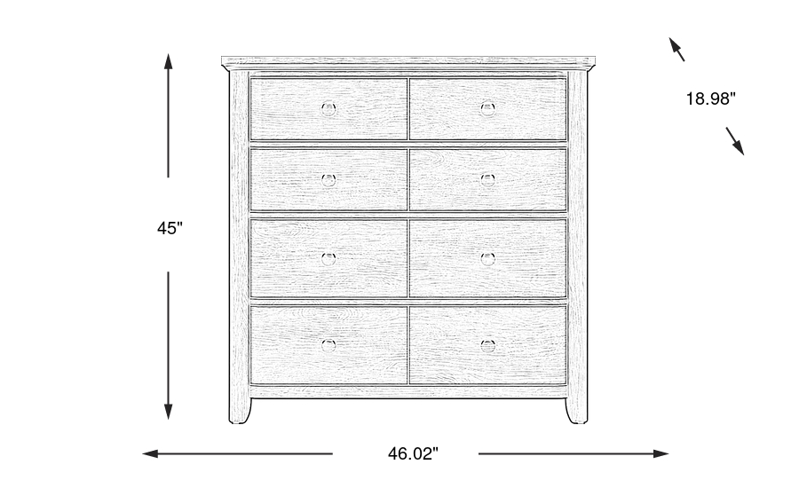 Dimension Image. Please refer to the Dimension Tab on this page for dimension details.