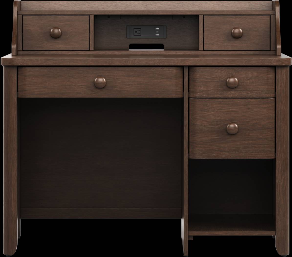 Kids South Bend Brown Cherry Desk and Hutch - Thumbnail - Image 1