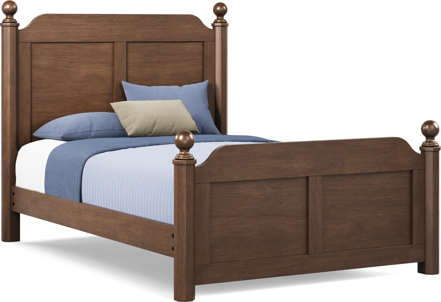 Kids South Bend Brown Cherry Full Poster Bed - Thumbnail - Image 1