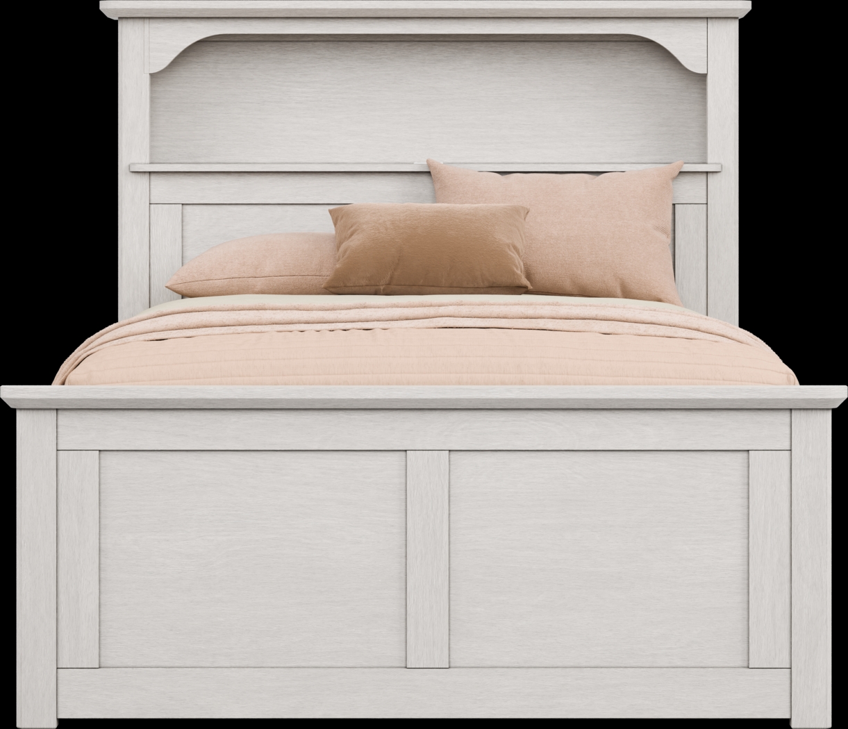 Kids South Bend Washed White Full Bookcase Bed with 2 Storage Side Rails - Thumbnail - Image 2