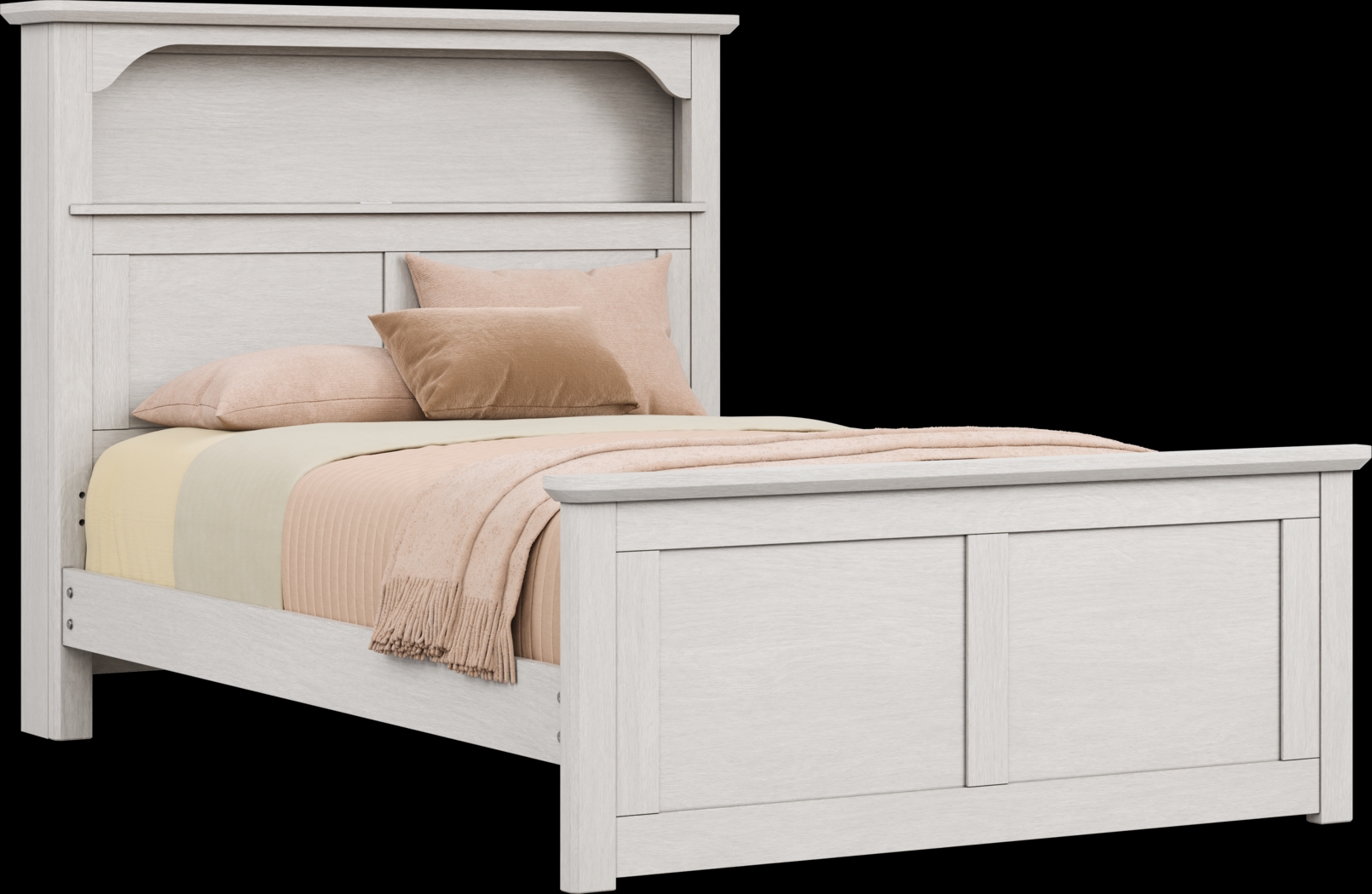 Kids South Bend Washed White Full Bookcase Bed - Thumbnail - Image 1