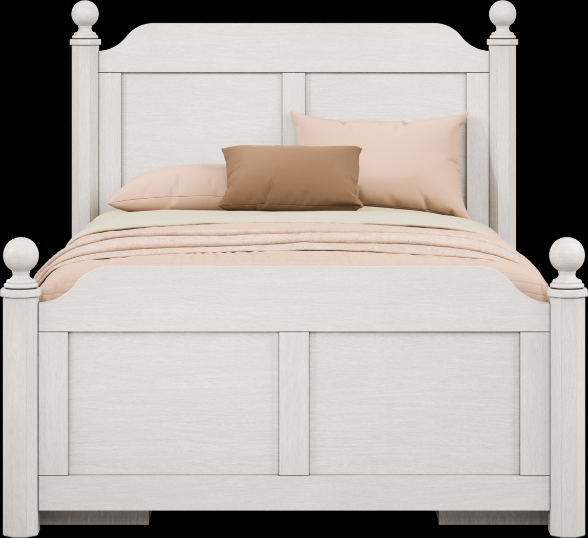 Kids South Bend Washed White Full Poster Bed with 2 Storage Side Rails - Thumbnail - Image 2
