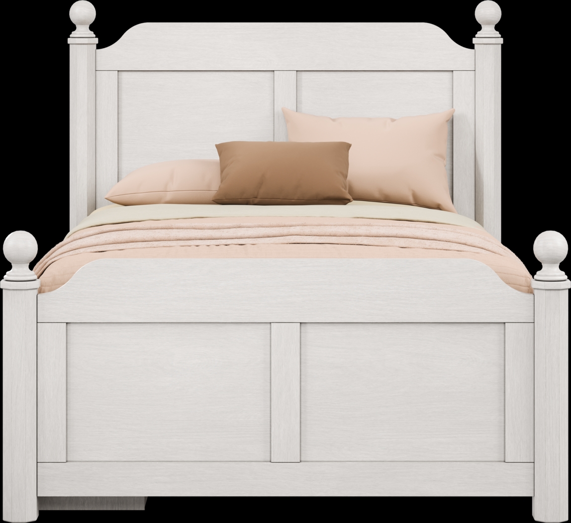 Kids South Bend Washed White Full Poster Bed with Storage Side Rail - Thumbnail - Image 2