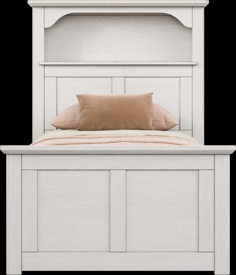 Kids South Bend Washed White Twin Bookcase Bedroom - Thumbnail - Image 4