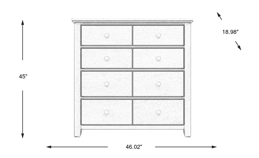 Dimension Image. Please refer to the Dimension Tab on this page for dimension details.