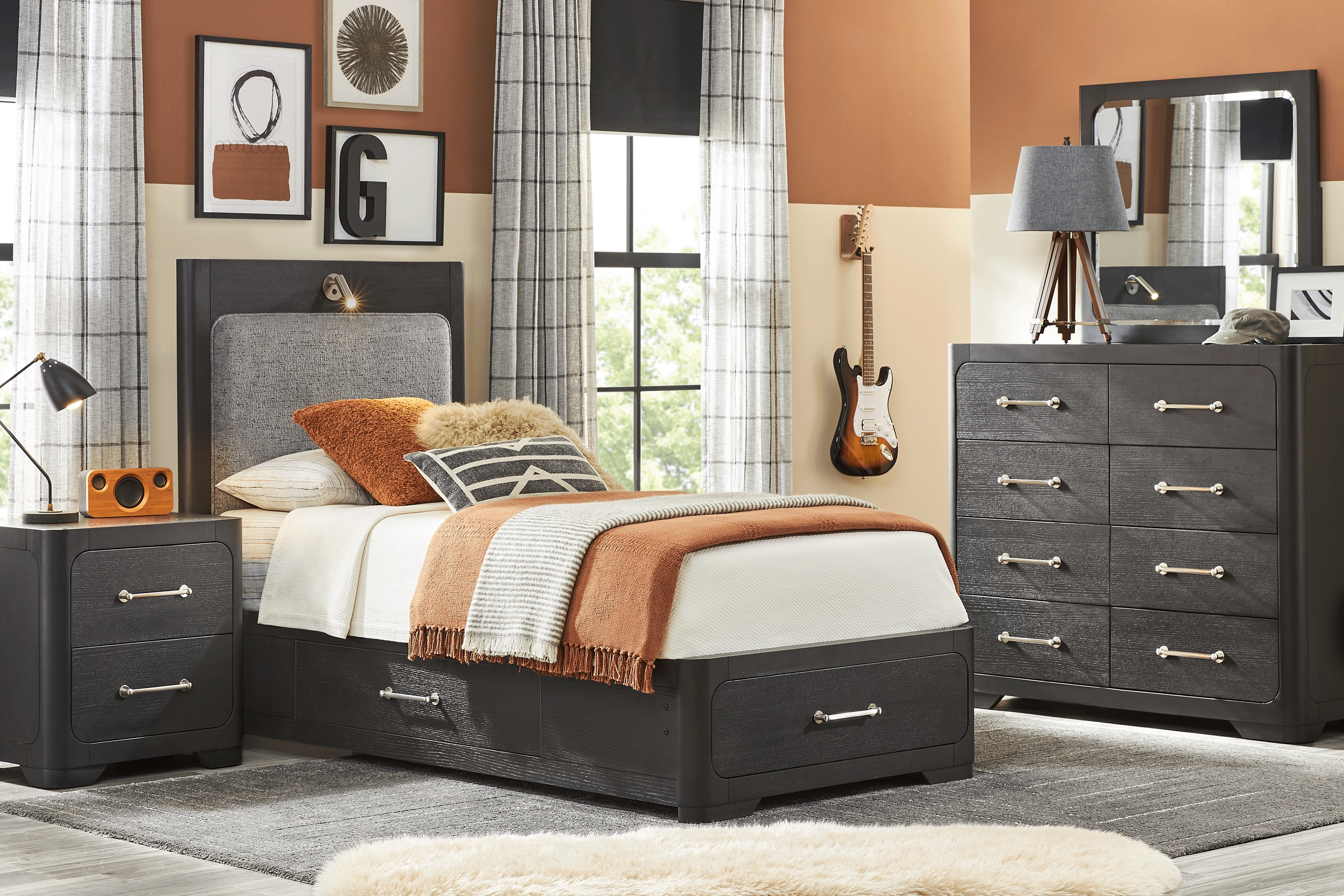 Kids Southside Loft Ebony 5 Pc Twin Storage Bedroom - Thumbnail - Image 1