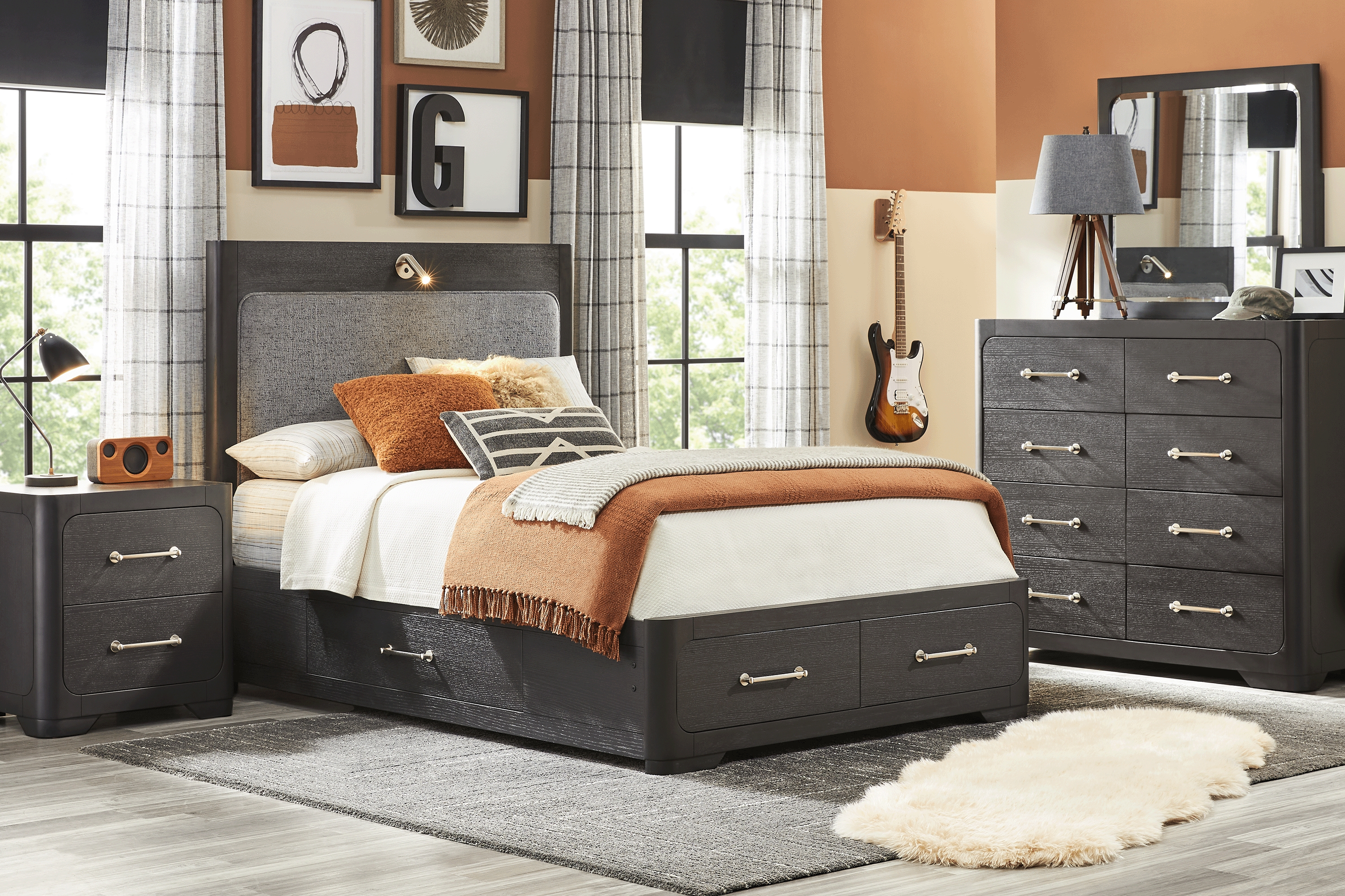 Kids Southside Loft Ebony 5 Pc Full Storage Bedroom - Thumbnail - Image 1