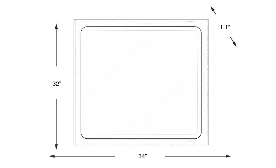 Dimension Image. Please refer to the Dimension Tab on this page for dimension details.