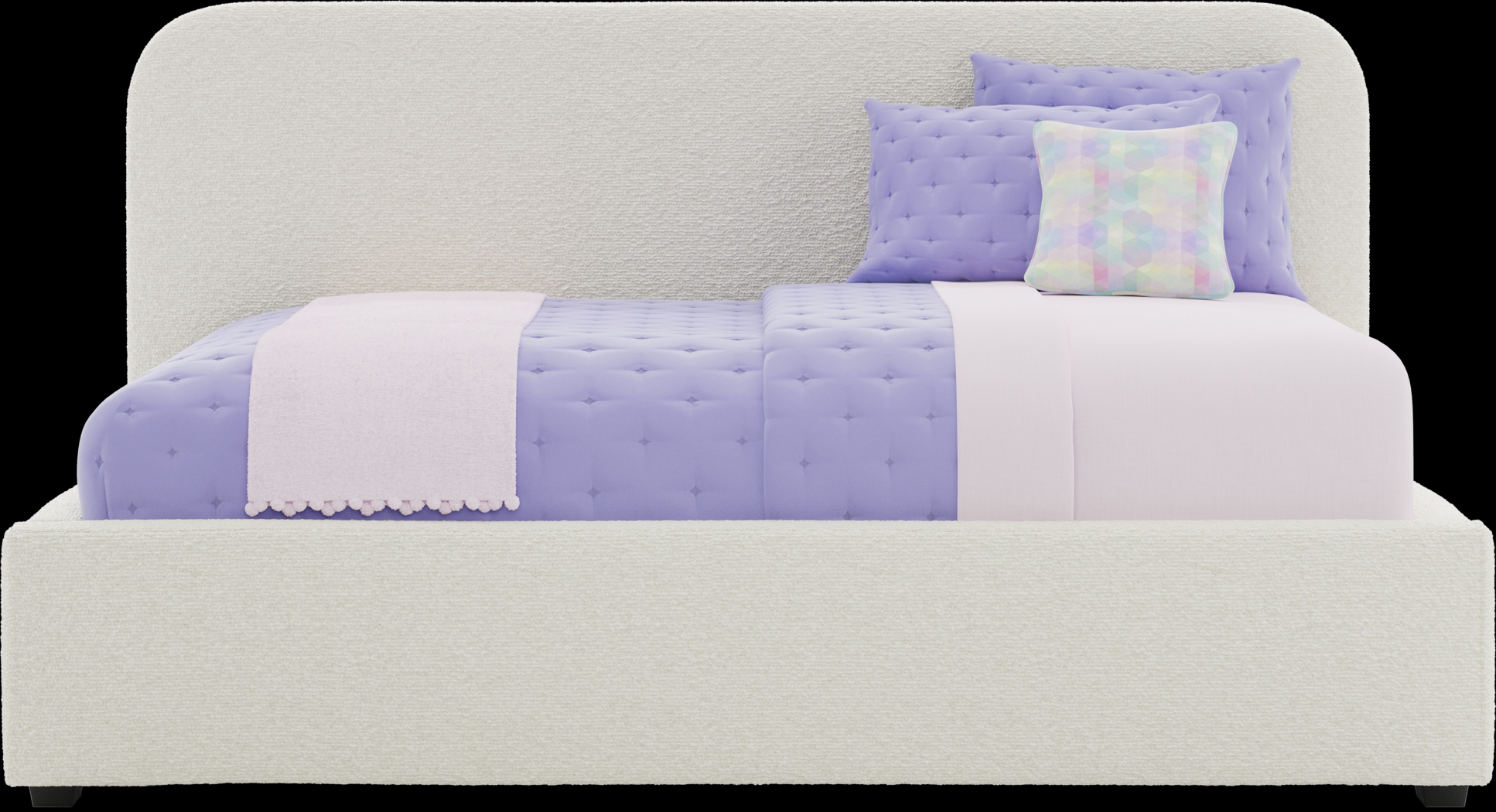 Kids Souxsie White Full Upholstered Lounge Bed - Thumbnail - Image 2