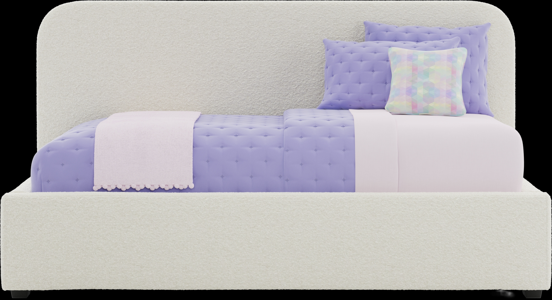 Kids Souxsie White Twin Upholstered Lounge Bed - Thumbnail - Image 2