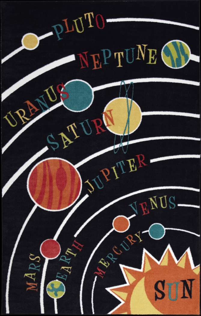 Kids Space Explorer Black 5' x 8' Rug - Thumbnail - Image 1