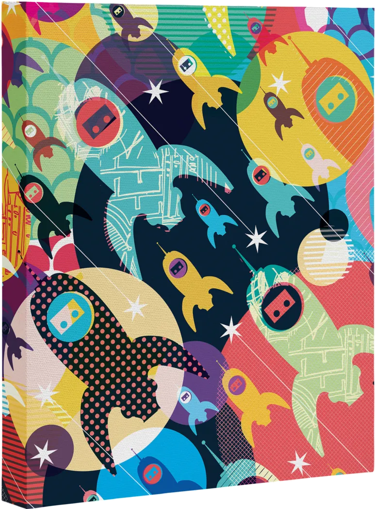 Kids Space Fleet I Rainbow Artwork - Thumbnail - Image 1