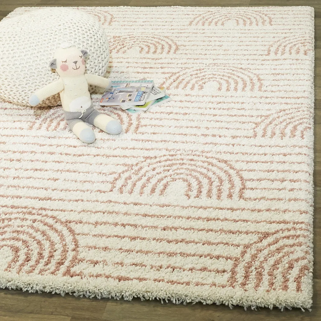 Kids Rosy Rainbow Pink 7'10 x 10' Rug - Thumbnail - Image 2