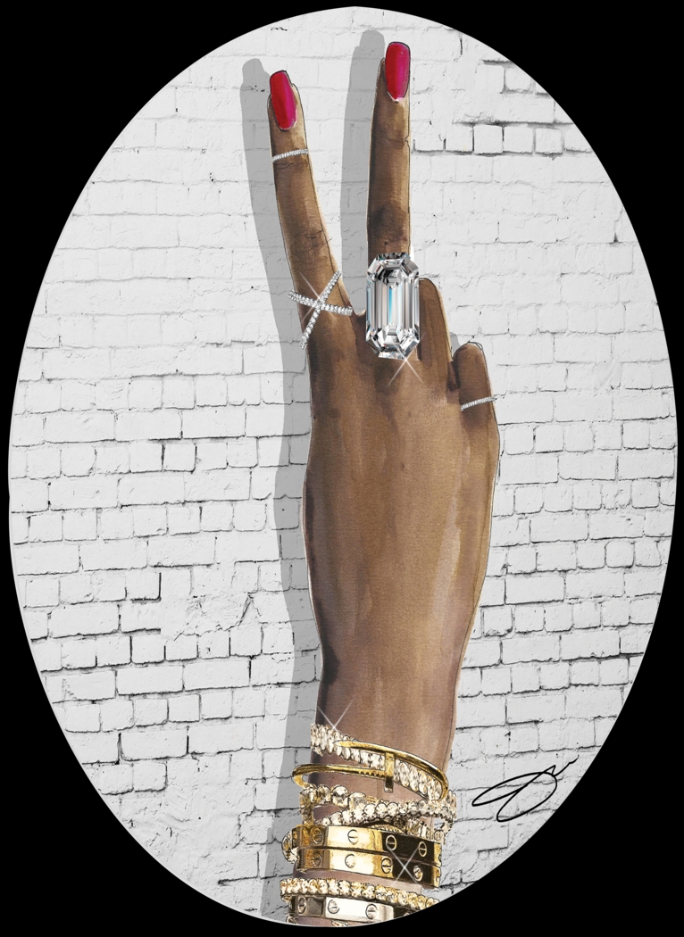 Kids Sparkling Peace Gray Glass Wall Art - Thumbnail - Image 2