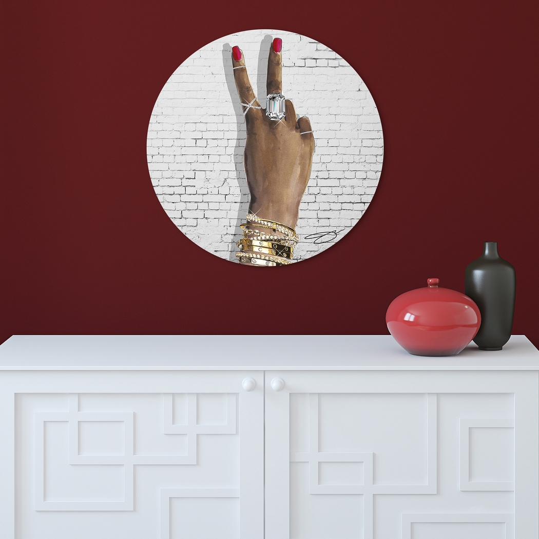 Kids Sparkling Peace Gray Glass Wall Art - Thumbnail - Image 3