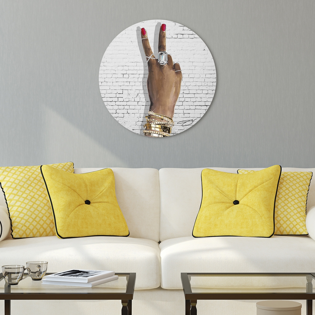 Kids Sparkling Peace Gray Glass Wall Art - Thumbnail - Image 4