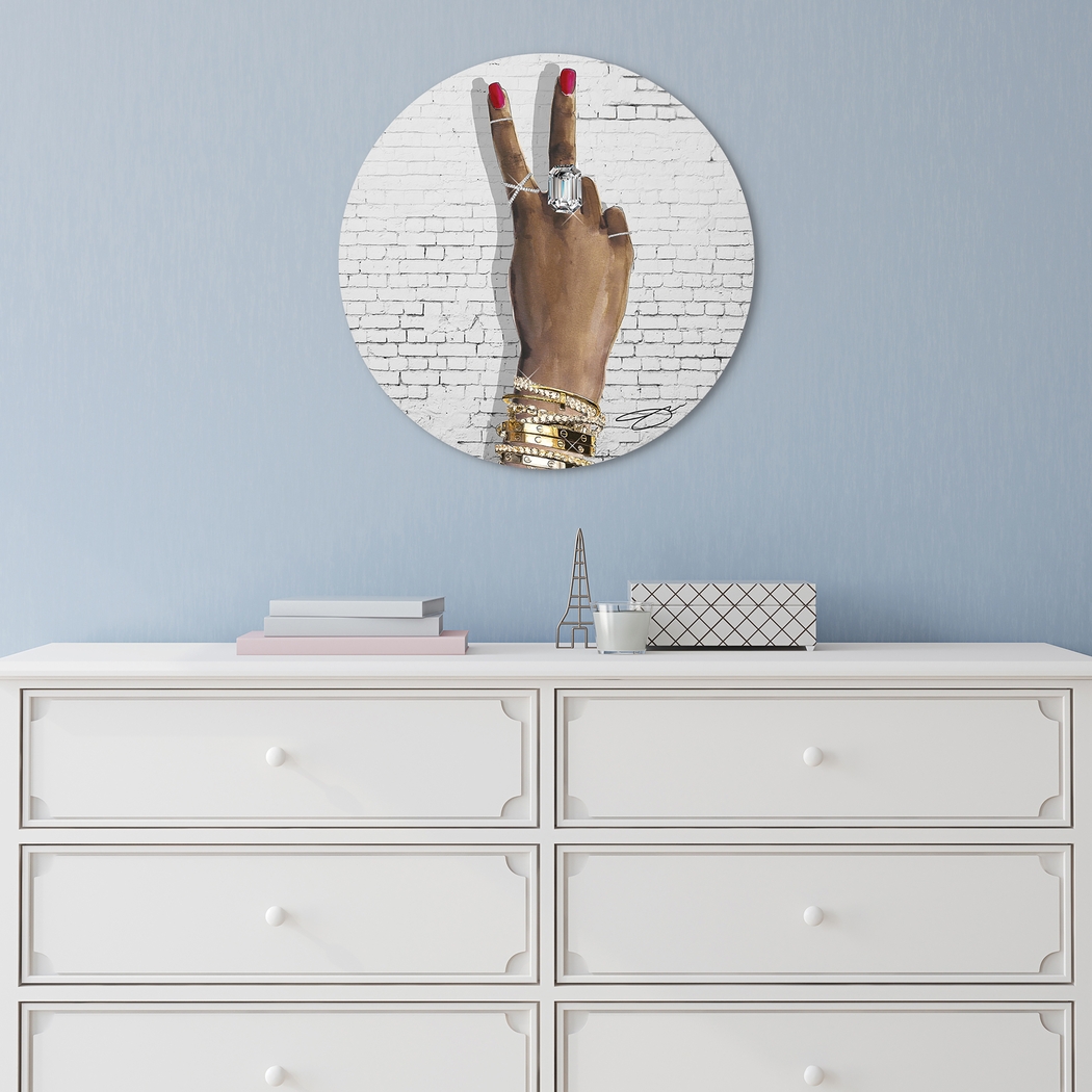 Kids Sparkling Peace Gray Glass Wall Art - Thumbnail - Image 5