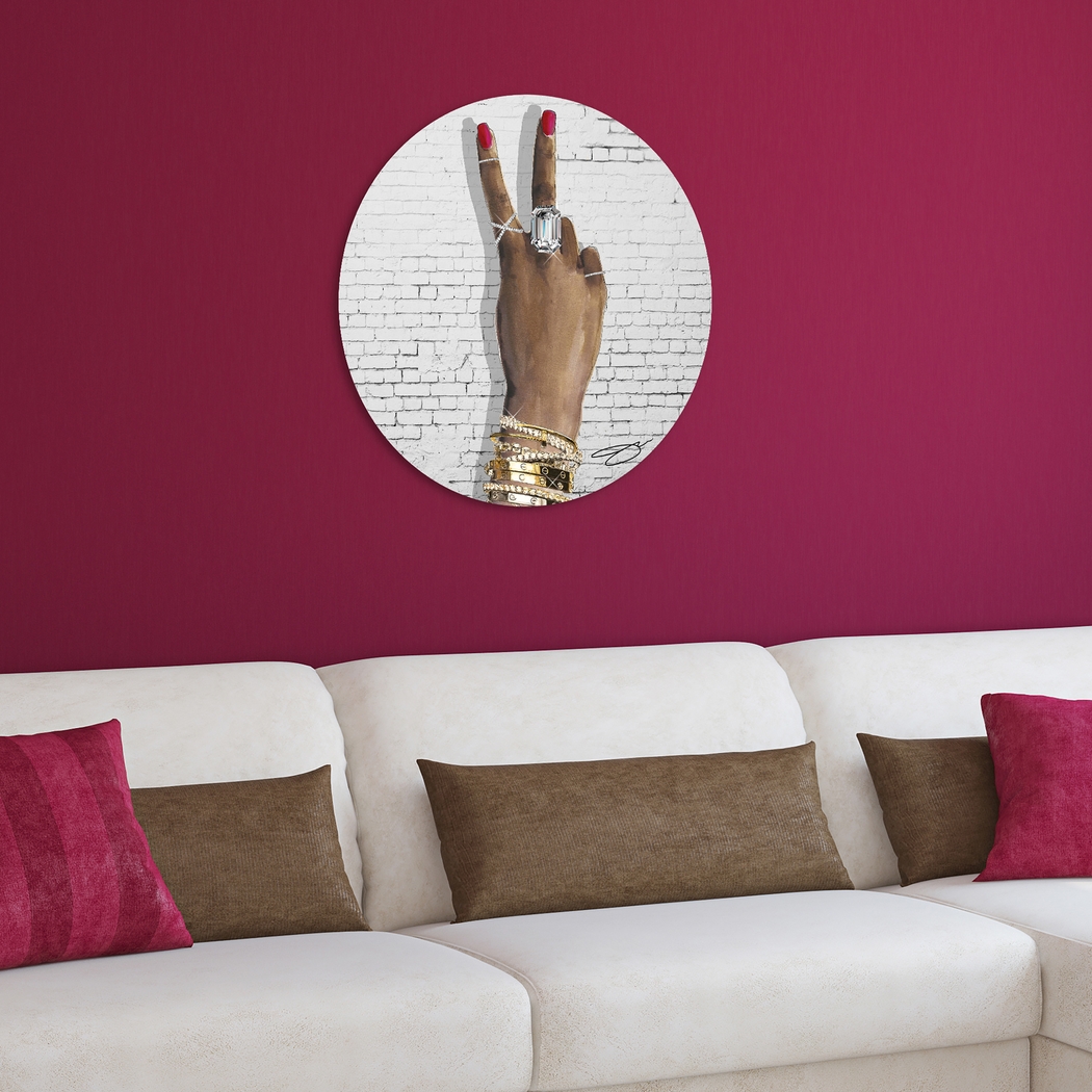 Kids Sparkling Peace Gray Glass Wall Art - Thumbnail - Image 6