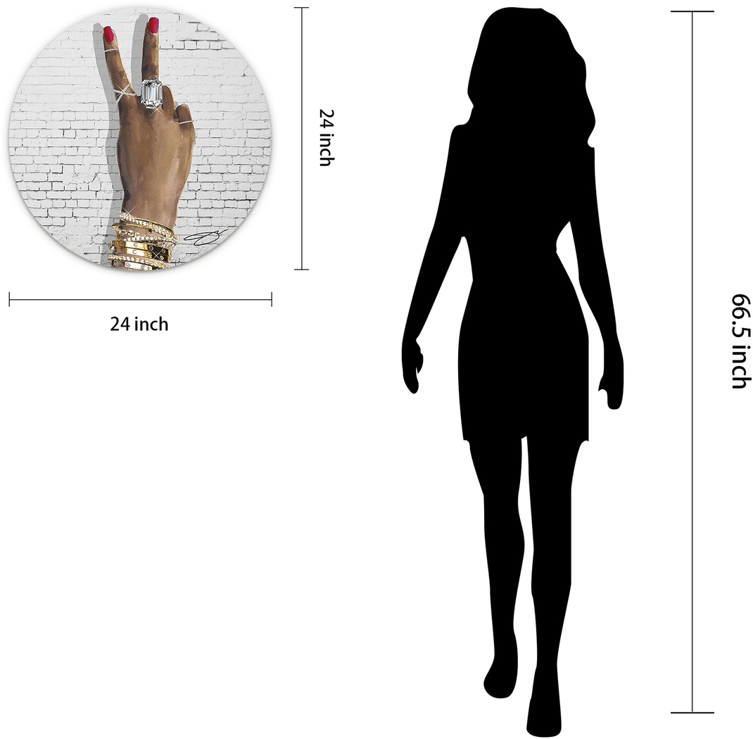 Kids Sparkling Peace Gray Glass Wall Art - Thumbnail - Image 7