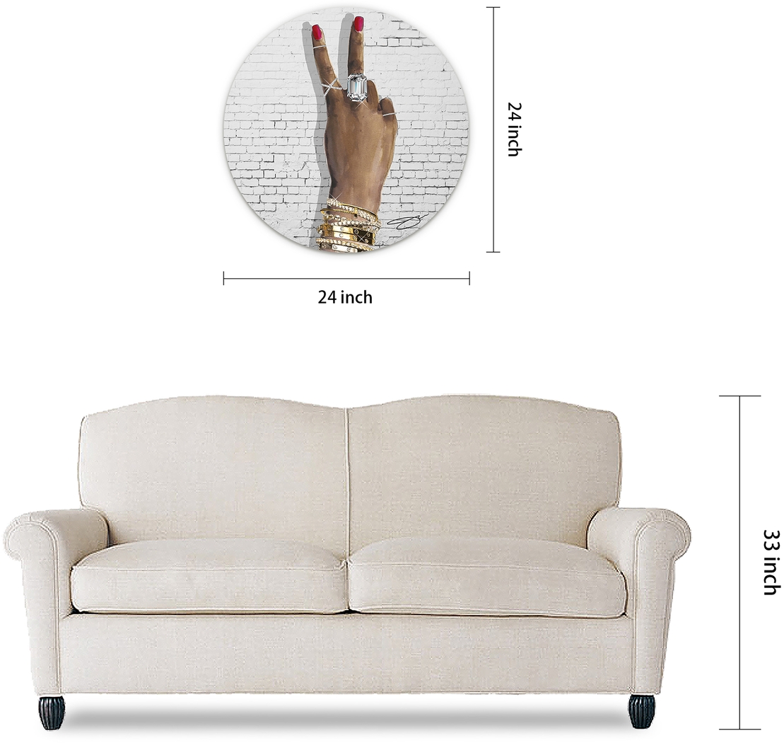 Kids Sparkling Peace Gray Glass Wall Art - Thumbnail - Image 8