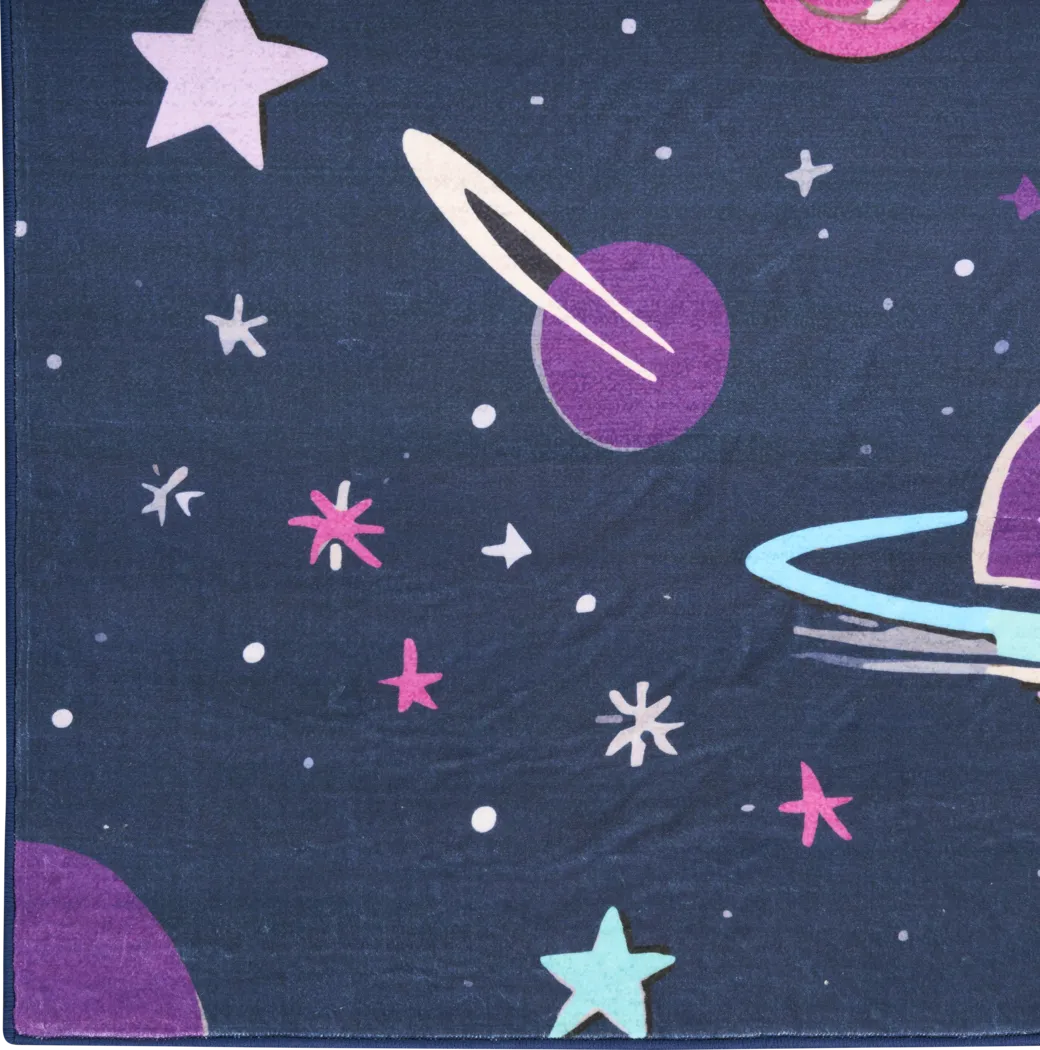 Kids Sparkling Stars Black 6'6 x 9'2 Rug - Thumbnail - Image 7