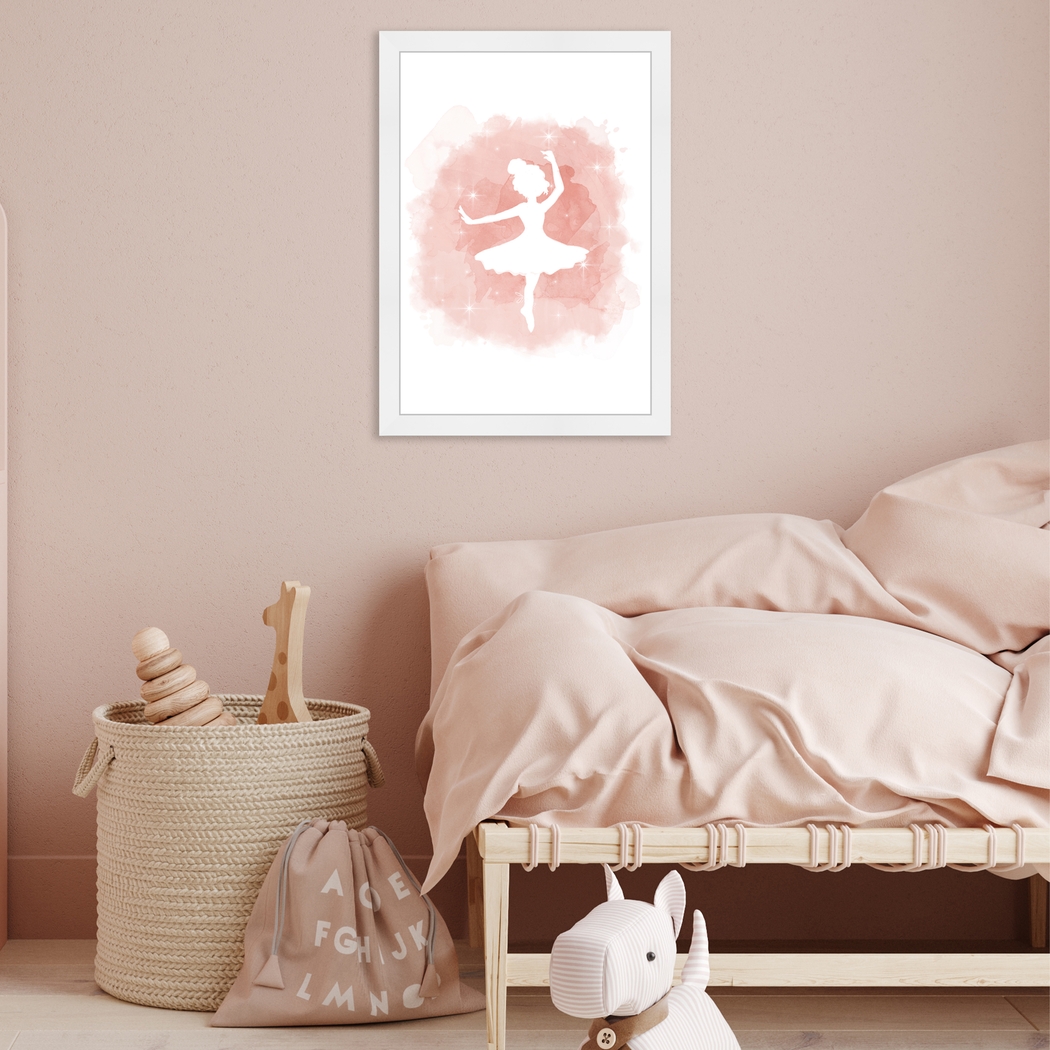 Kids Sparkly Ballerina Pink Wall Art - Thumbnail - Image 3