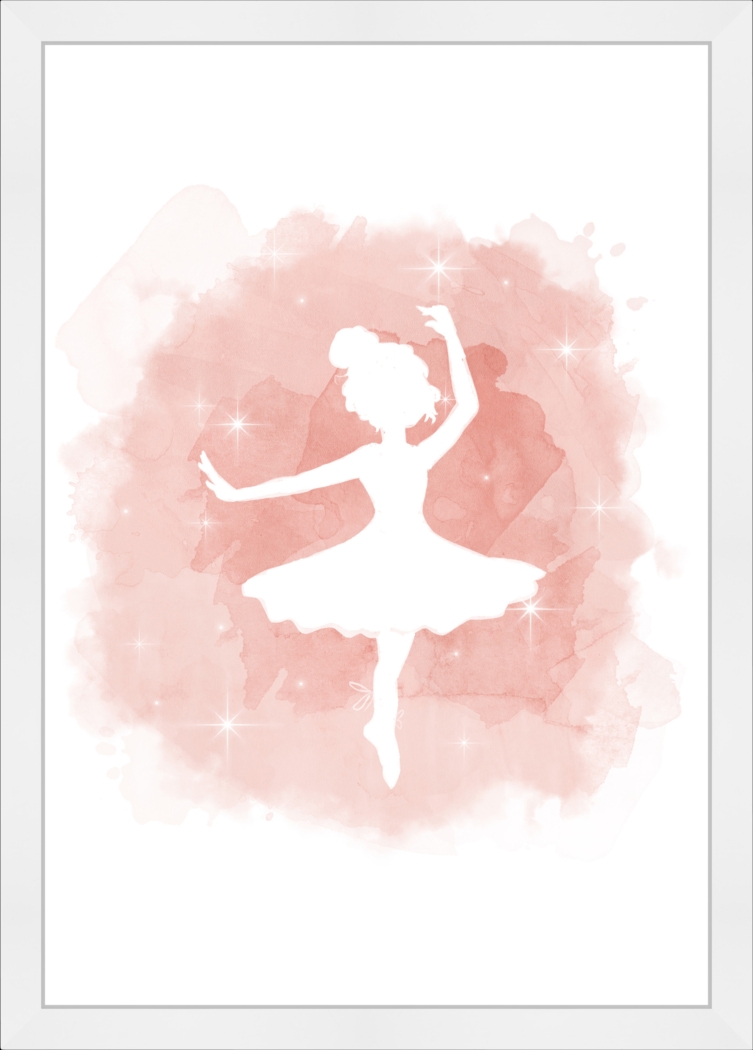 Kids Sparkly Ballerina Pink Wall Art - Thumbnail - Image 1