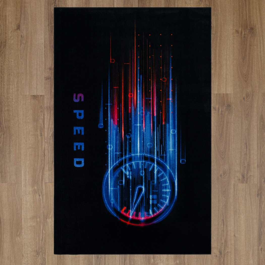 Kids Speed Meter Black 3' x 5' Rug - Thumbnail - Image 2