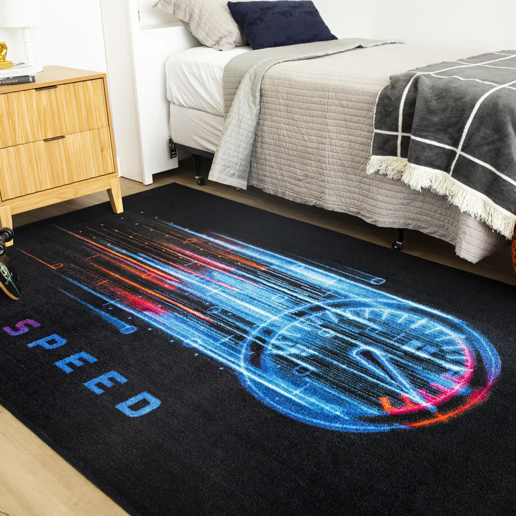 Kids Speed Meter Black 8' x 10' Rug - Image 8