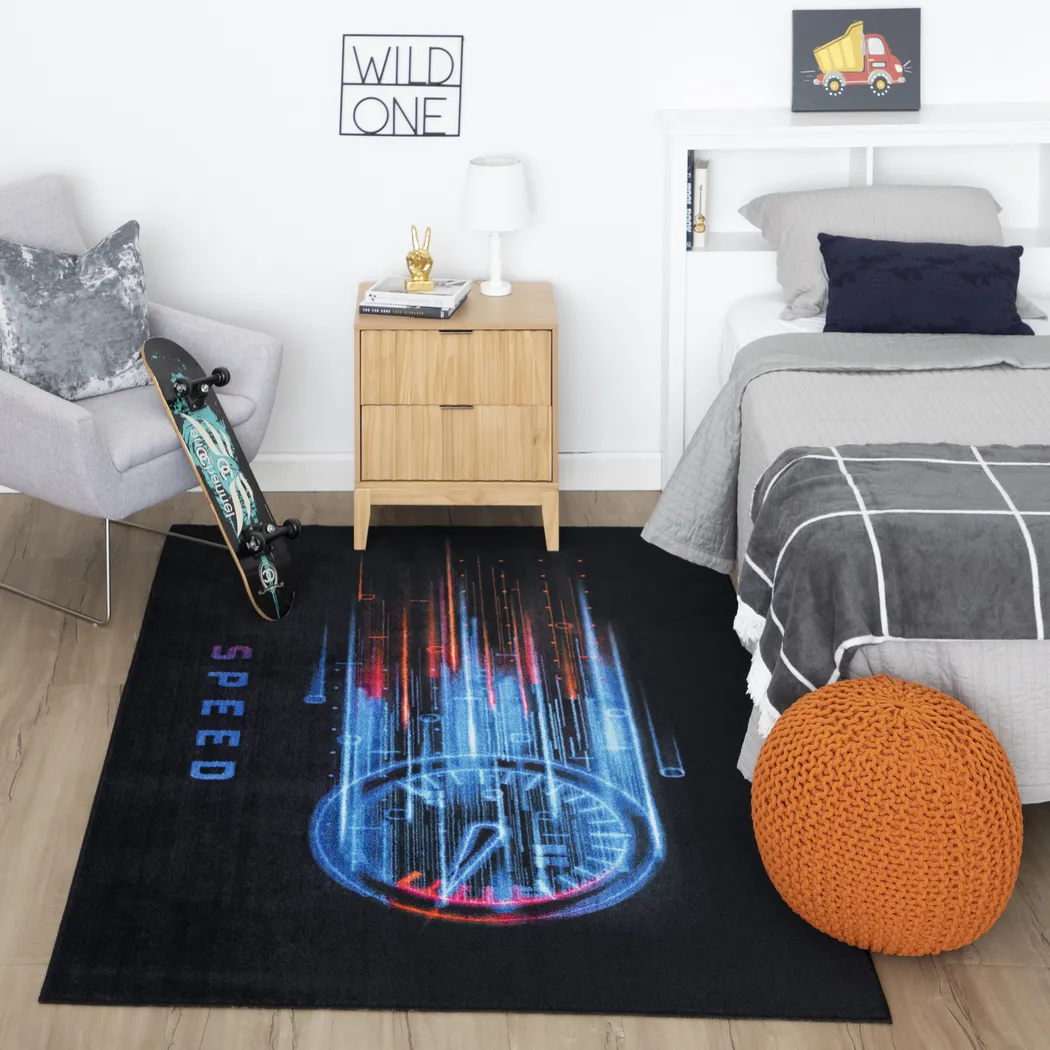 Kids Speed Meter Black 8' x 10' Rug - Image 9