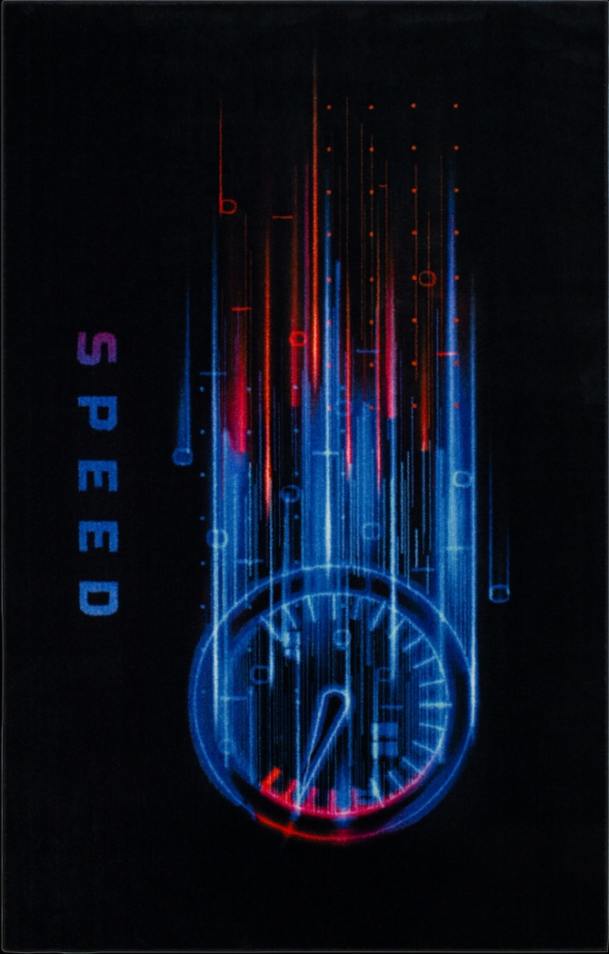 Kids Speed Meter Black 8' x 10' Rug - Thumbnail - Image 1