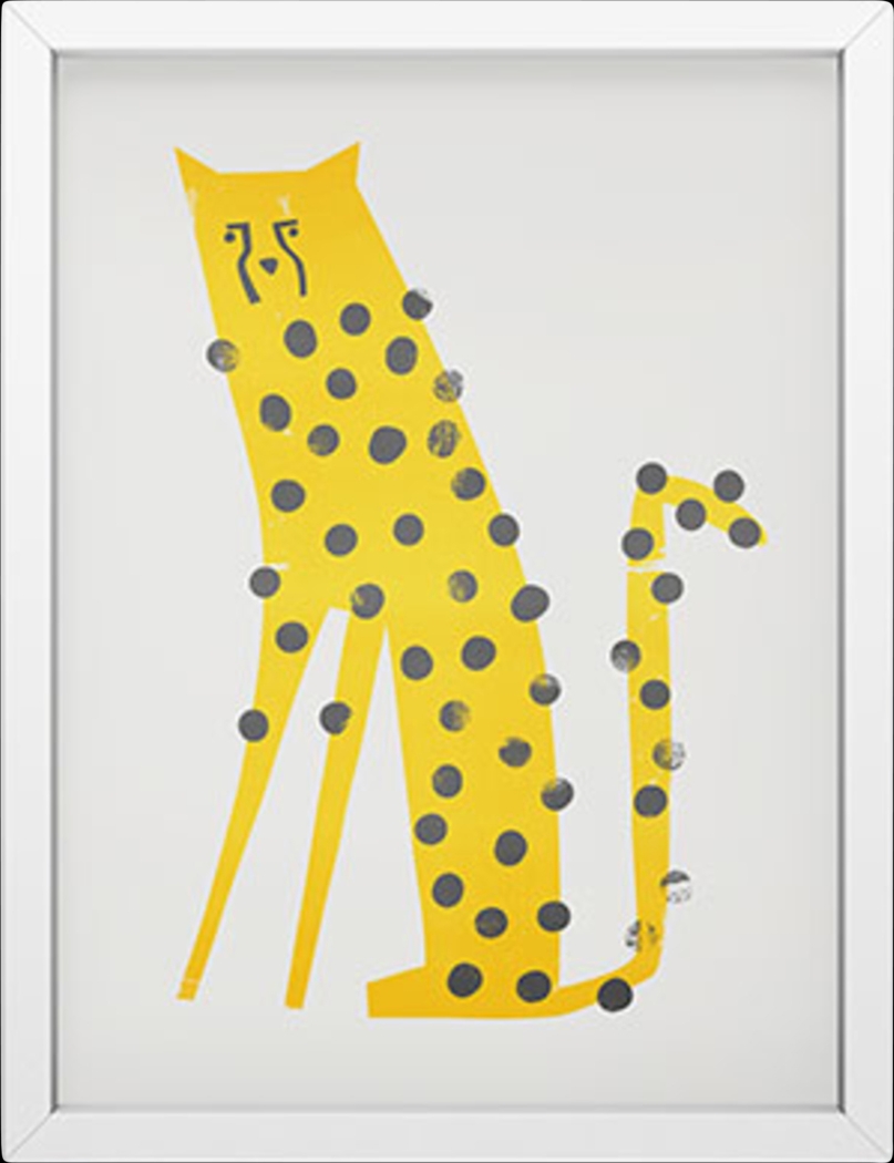 Kids Speedy Cheetah Cream Mini Framed Art - Thumbnail - Image 1