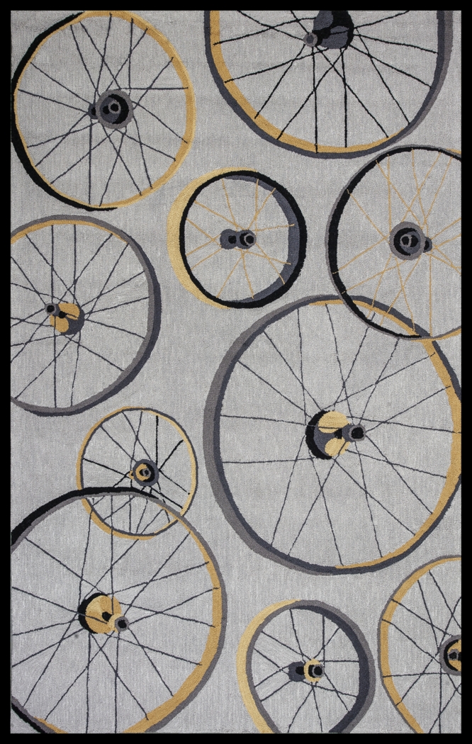 Kids Spoke City Gray 5' x 7'6 Rug - Thumbnail - Image 1