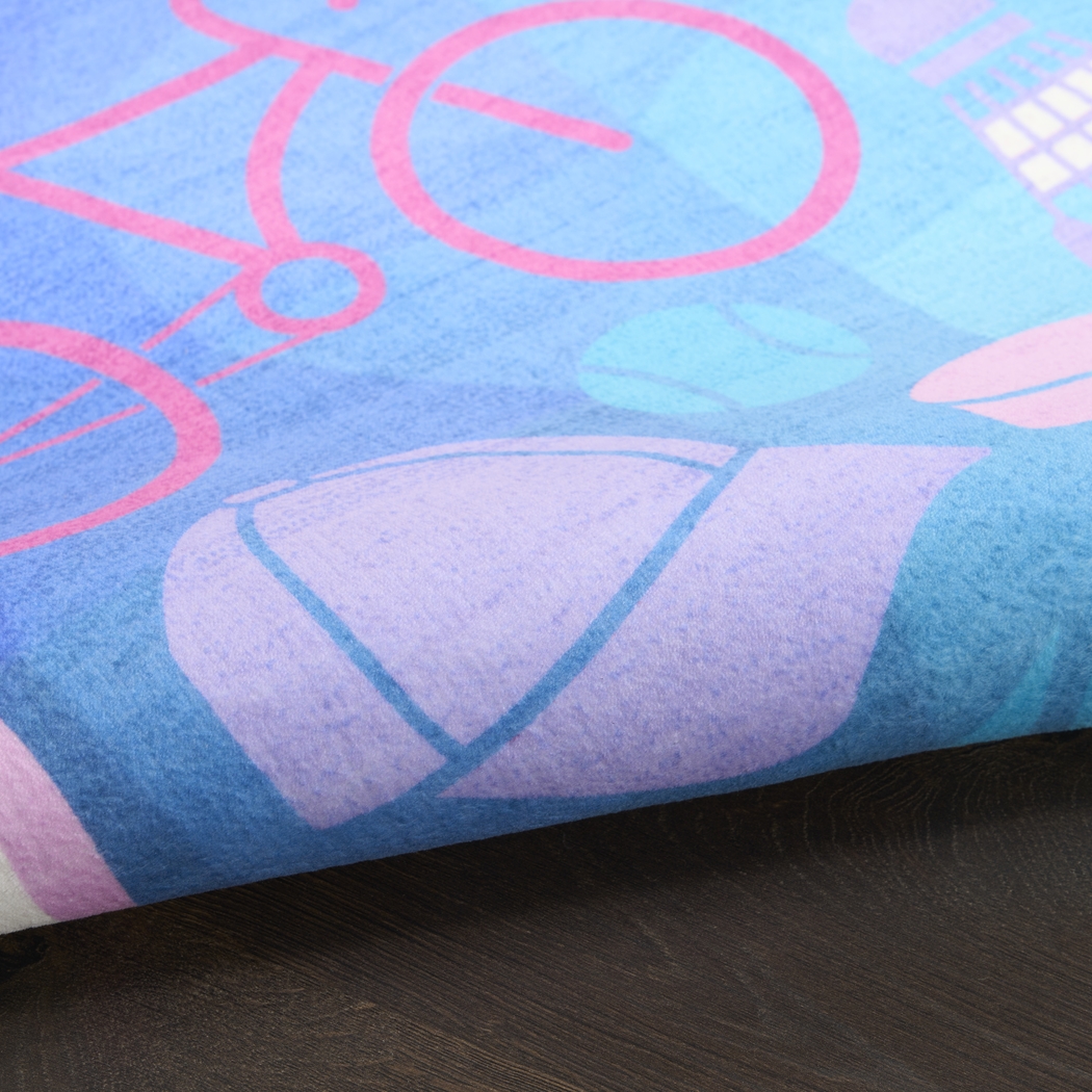 Kids Sports Medley Purple 6'6 x 9'2 Rug - Thumbnail - Image 8