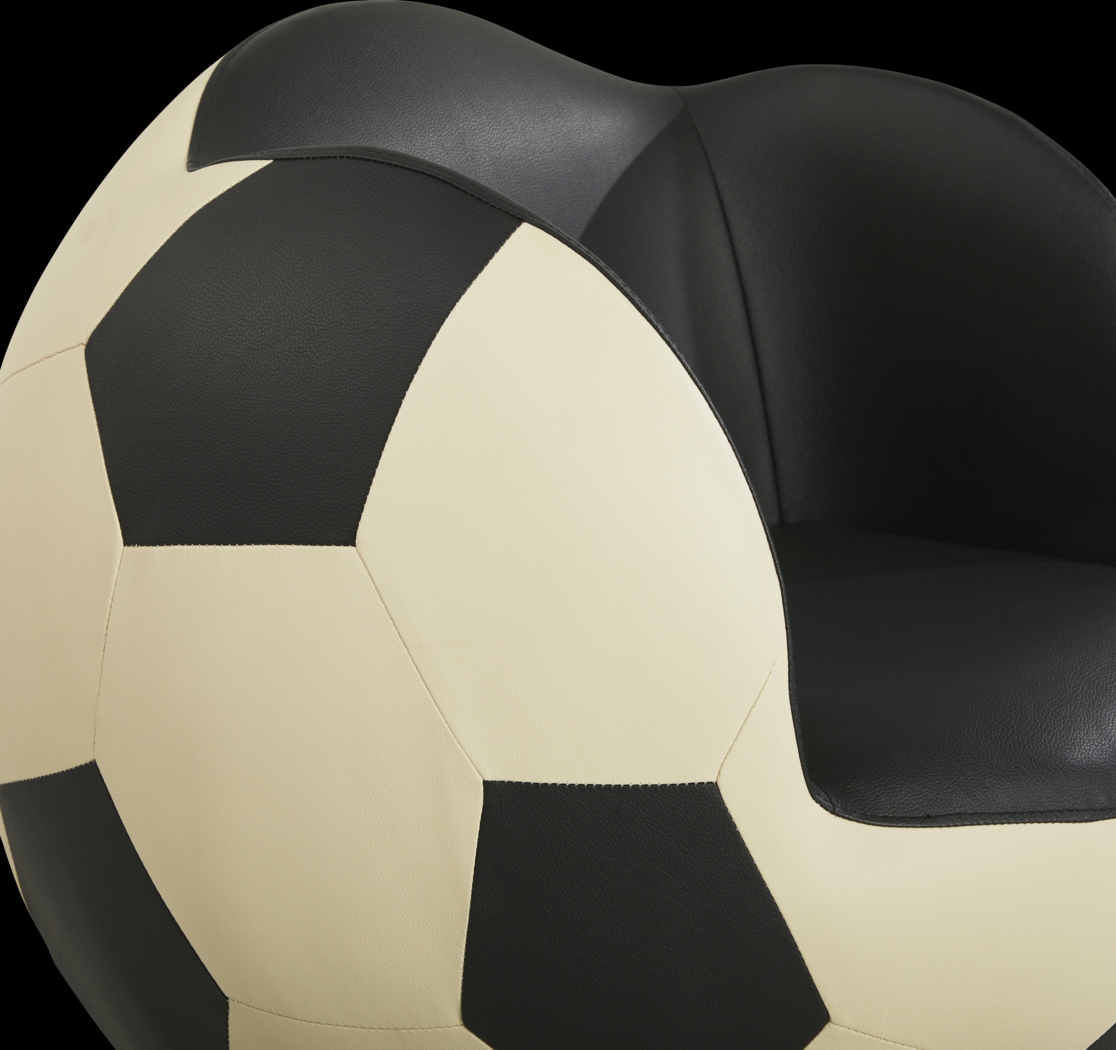 Kids Sports Zone 2.0 Black and White Soccer Ball Chair - Thumbnail - Image 3