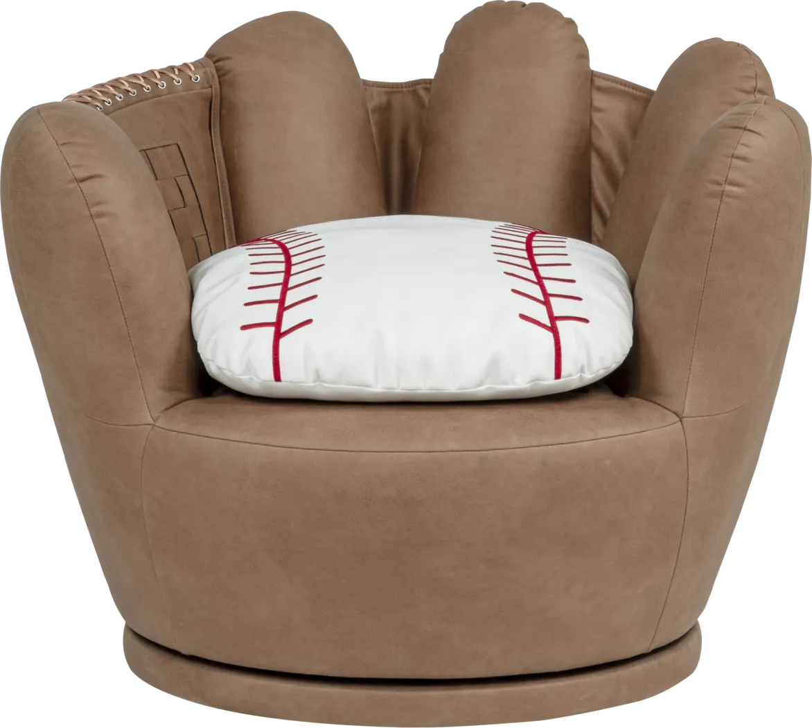 Kids Sports Zone 3.0 Brown Glove Swivel Chair - Thumbnail - Image 2