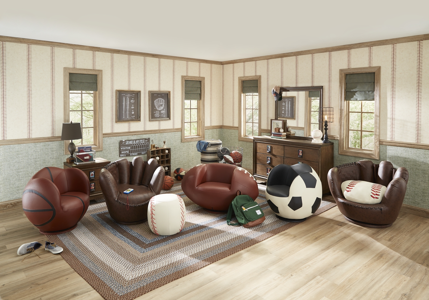 Kids Sports Zone Football Chair - Thumbnail - Image 4