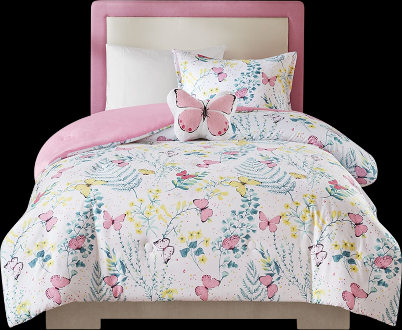 Kids Spring Butterflies Pink Twin Comforter Set - Thumbnail - Image 7