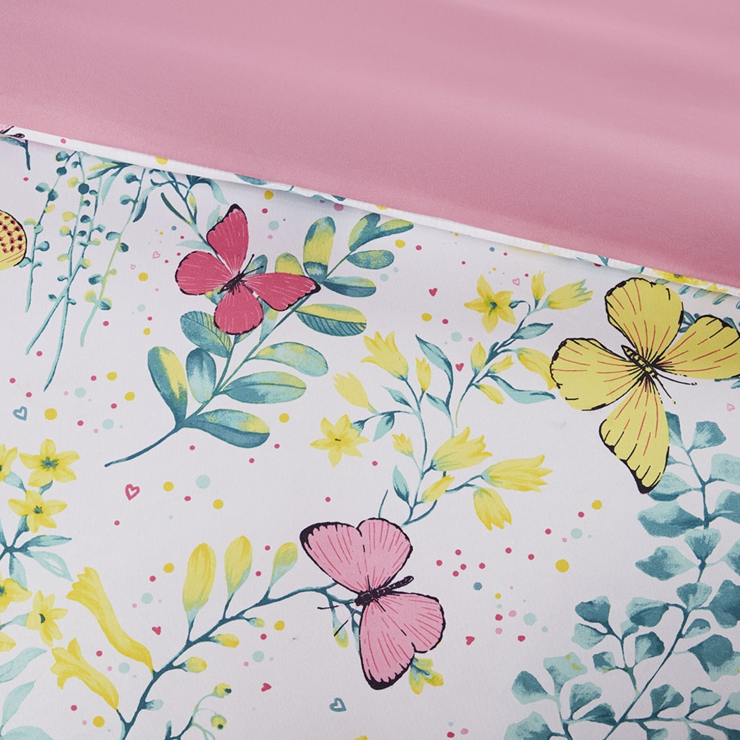 Kids Spring Butterflies Pink Full Comforter Set - Thumbnail - Image 4