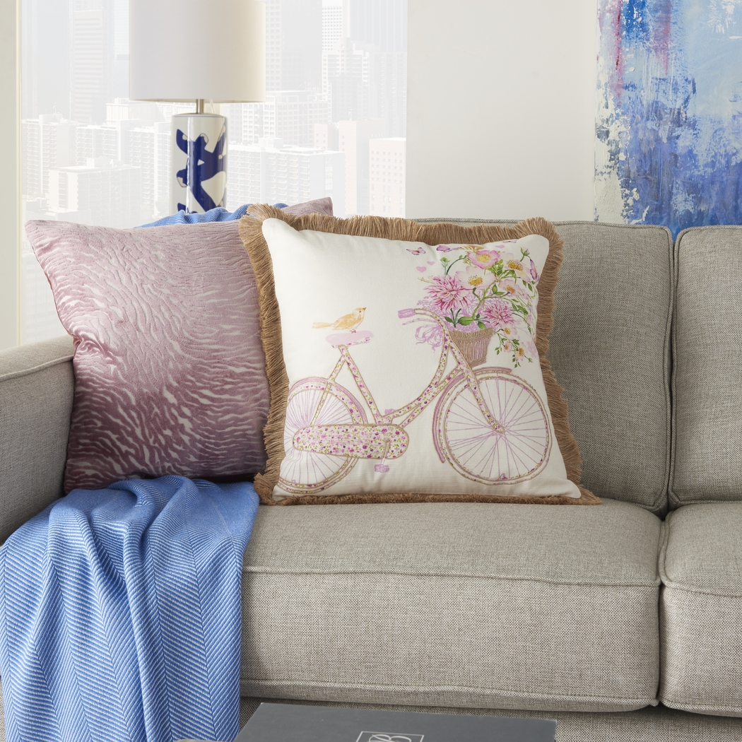 Kids Spring Ride White Accent Pillow - Thumbnail - Image 4