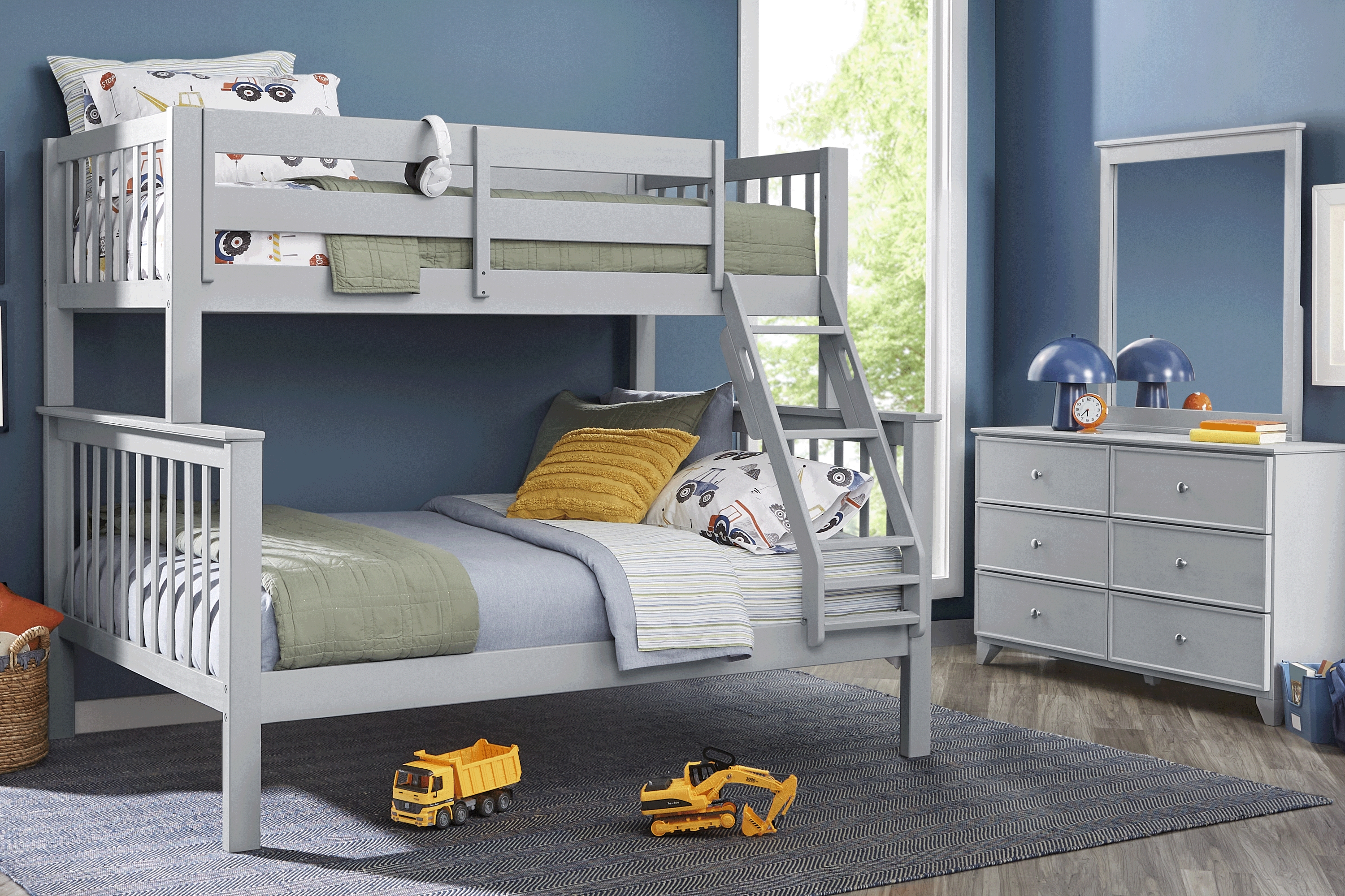 Kids Springtown 6 Pc Gray Wash Twin/Full Bunk Bedroom - Thumbnail - Image 1