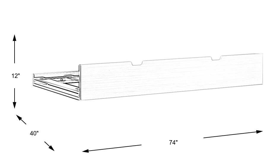 Dimension Image. Please refer to the Dimension Tab on this page for dimension details.