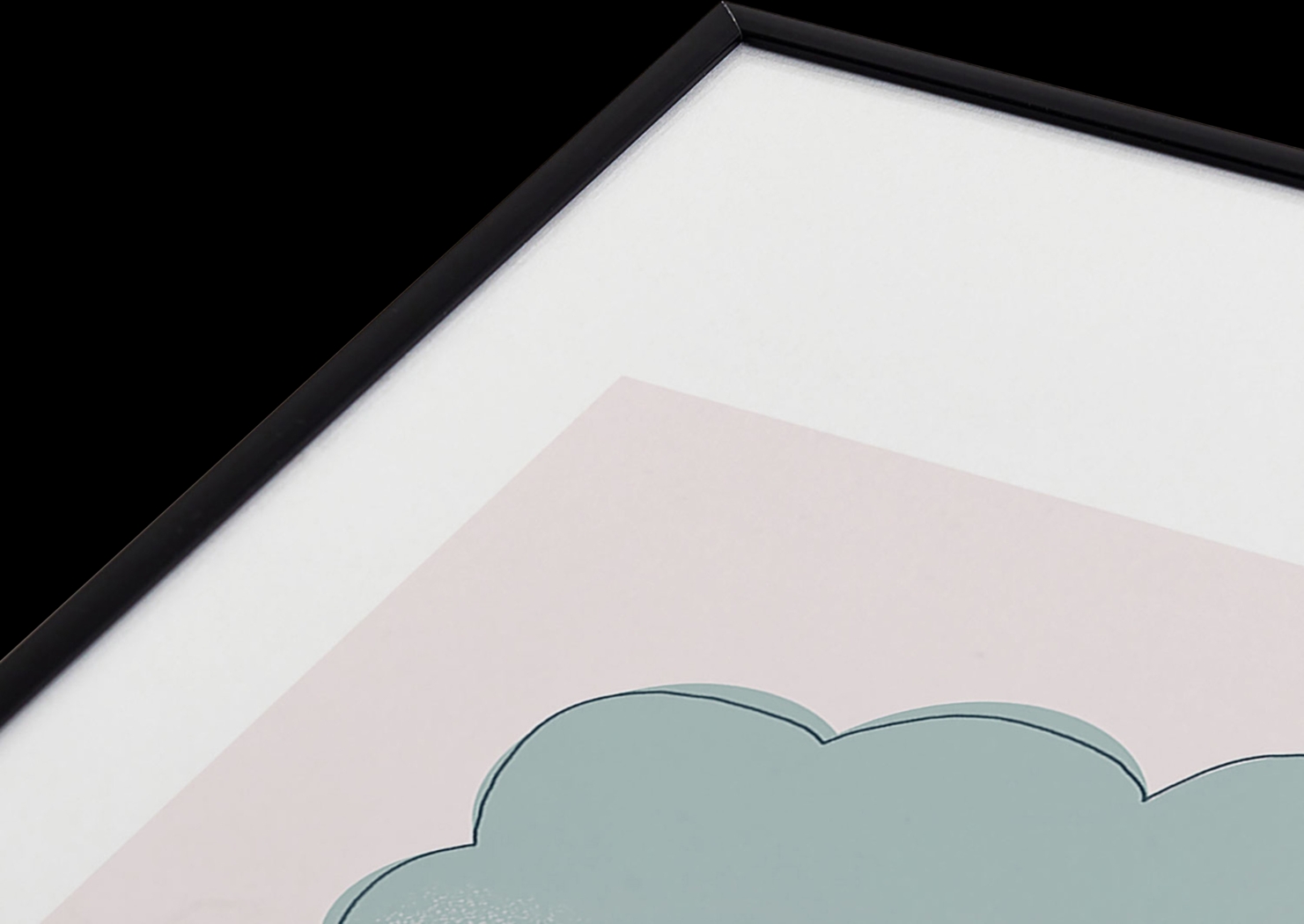 Kids Star Clouds Pink Metal Framed Print - Thumbnail - Image 3