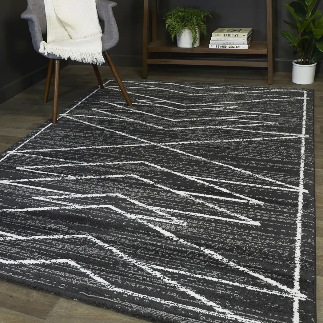 Kids Nightline Black 5'3 x 7' Rug - Thumbnail - Image 2
