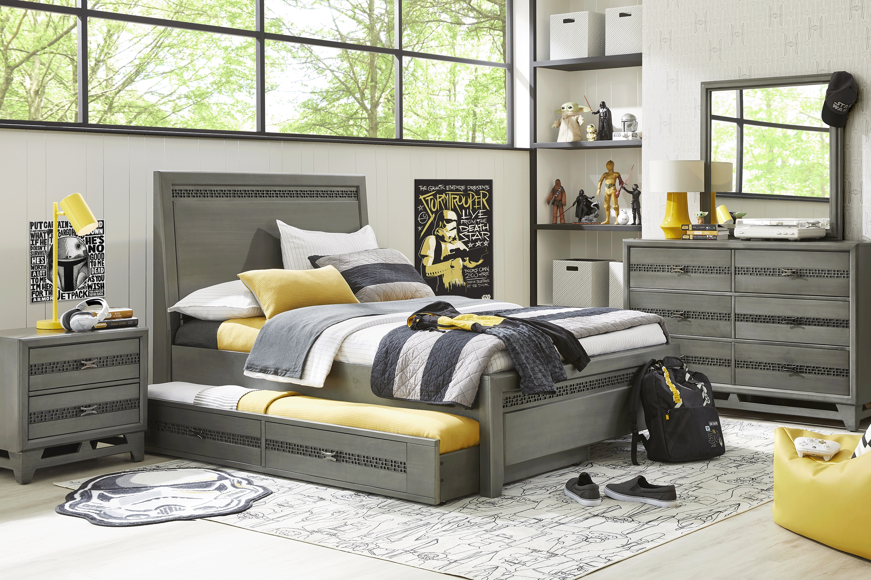 Kids Star Wars Carbonite Gray 5 Pc Full Panel Bedroom - Thumbnail - Image 1