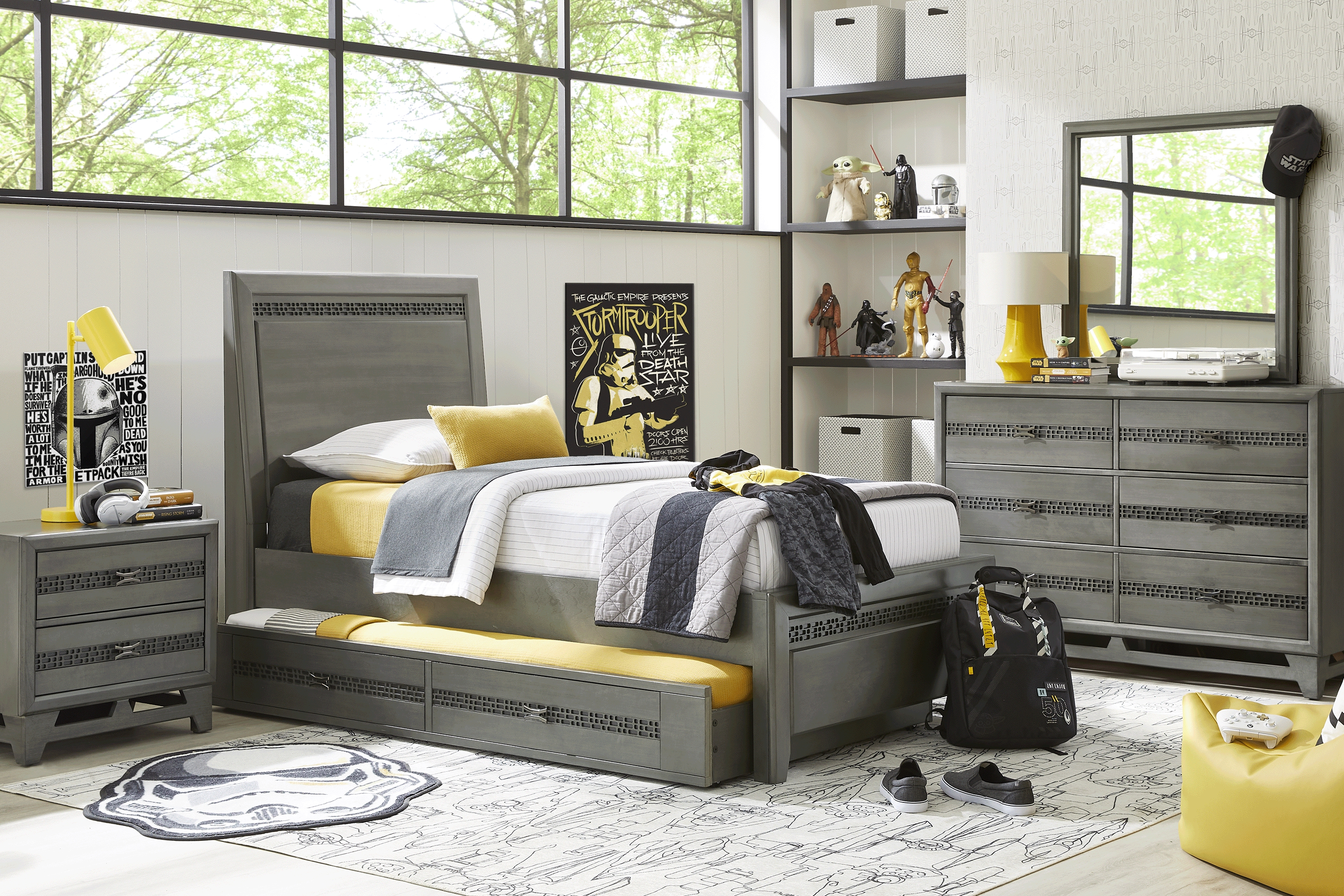 Kids Star Wars Carbonite Gray 5 Pc Twin Panel Bedroom - Thumbnail - Image 1