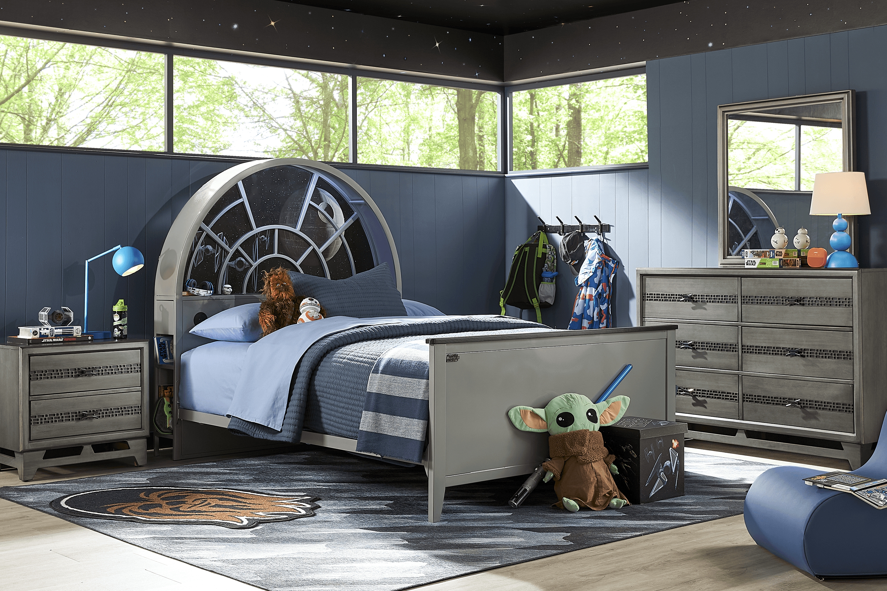 Kids Star Wars Millennium Falcon Gray 5 Pc Full Bedroom - Thumbnail - Image 1