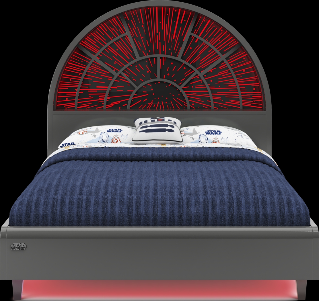 Star Wars Black Lighted Bedroom with Millennium Falcon Lightspeed Carbonite Full Platform Bed - Thumbnail - Image 3